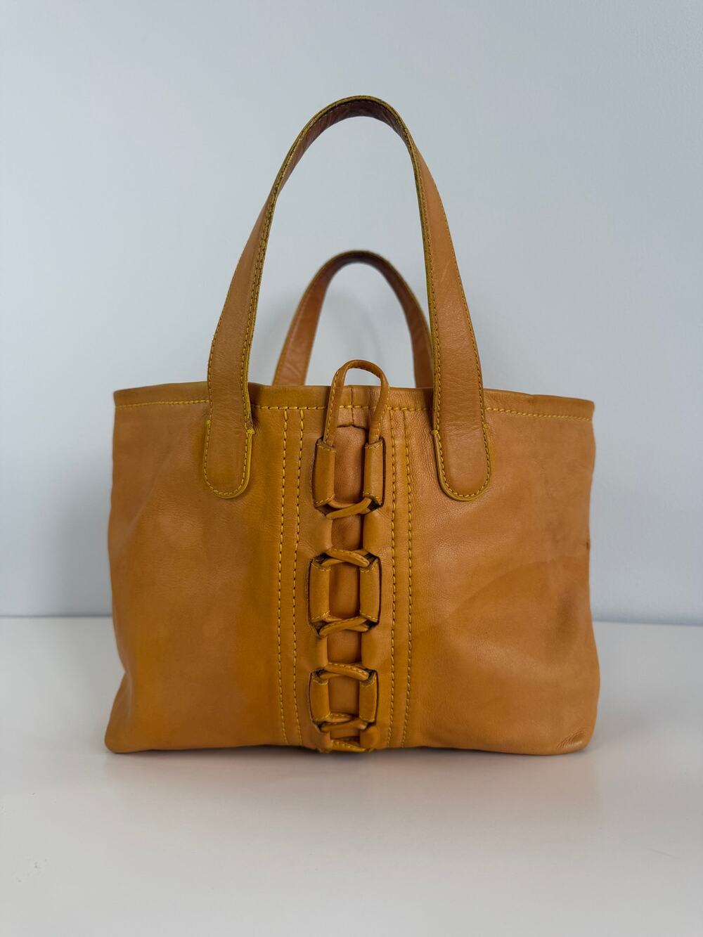 Ferragamo Ecological Line Mustard Tote